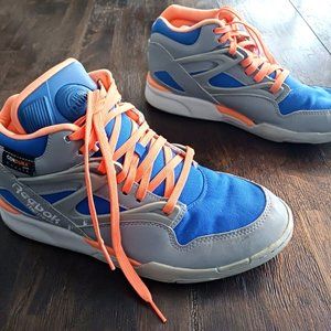 Reebok | Shoes | Reebok Pump Lite Greyroyal Blueneon Orange | Poshmark